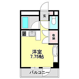 ブルーハイツアウトバーン ワンルームの間取図画像