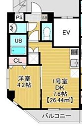 カイテキースV 101 1DKの間取図画像