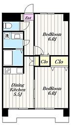 メゾンサモワール 2DKの間取図画像