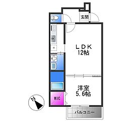 チェリーブロッサム3番館 1LDKの間取図画像