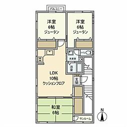 メゾン・コティ 2階3LDKの間取り