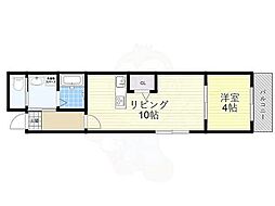 堺市堺区南向陽町1丁アパート 1LDKの間取図画像