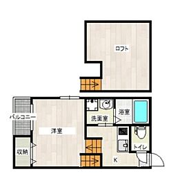 stage青井 1階1Kの間取り