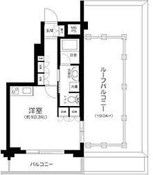 日神デュオステージ上北沢 5階ワンルームの間取り