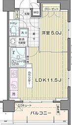 アンビエンテ芝浦 1LDKの間取図画像