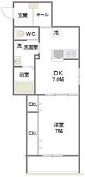 PALOALTO 1DKの間取図画像