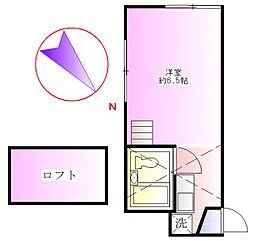 アーバンコーポラス89 ワンルームの間取図画像