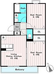 ソフィア2 2LDKの間取図画像