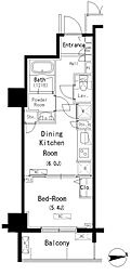 ParkAxis元浅草STAGE 1DKの間取図画像