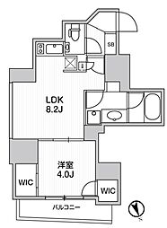 ザ・パークハビオ品川戸越 1DKの間取図画像
