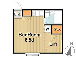 シエナ 1階ワンルームの間取り