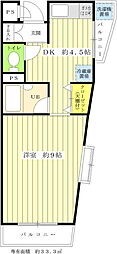 パールマンション 1DKの間取図画像