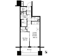 パークアクシス大塚 11階1LDKの間取り