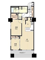 東京メトロ日比谷線 築地駅 徒歩4分の賃貸マンション 2階2LDKの間取り