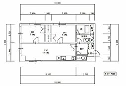 シティライフ赤塚 5階2LDKの間取り