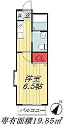 グレースコート 1Kの間取図画像