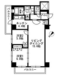 アーバンパーク代官山2 2LDKの間取図画像