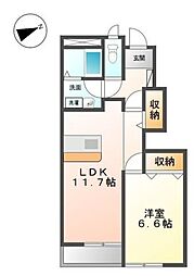 ゼン・フィオーレ 1階1LDKの間取り