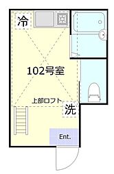京急本線 平和島駅 徒歩5分の賃貸アパート 1階ワンルームの間取り