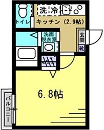 ドムス八千代 1階1Kの間取り