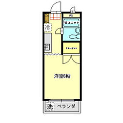 ジュネス荒井 1Kの間取図画像