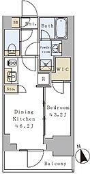 プライマル元浅草 6階1DKの間取り