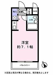都営浅草線 馬込駅 徒歩10分の賃貸マンション 3階ワンルームの間取り