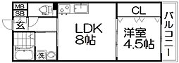 レジデンスコート橋本 1LDKの間取図画像