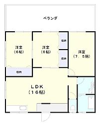 大谷マンション 5階3LDKの間取り