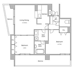 ヴォアラクテ西早稲田 4階2LDKの間取り