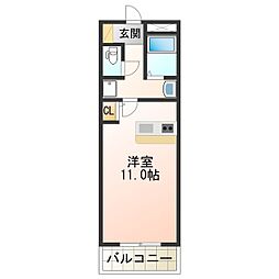 イズミ82 11階ワンルームの間取り