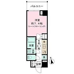 Ｓｕｎｆｌｏｗｅｒ Ｇａｒｄｅｎ 7階1Kの間取り