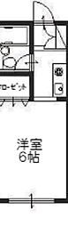 MKハイツ2 1Kの間取図画像
