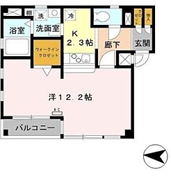 ナルチェアモーレ 1Kの間取図画像