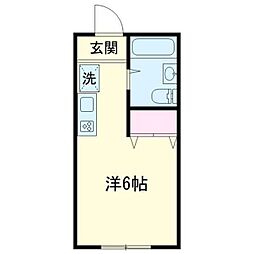 金子ビル ワンルームの間取図画像