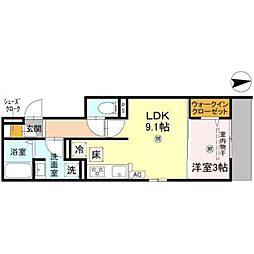 Osaka Metro中央線 深江橋駅 徒歩11分の賃貸アパート 1階1LDKの間取り