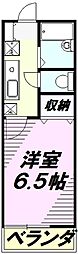 京王高尾線 狭間駅 徒歩5分の賃貸アパート 2階1Kの間取り