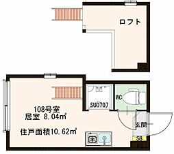 Walea 明大前 1階ワンルームの間取り