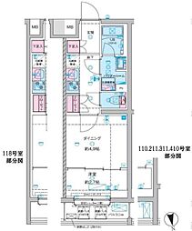 GENOVIA竹ノ塚 1DKの間取図画像