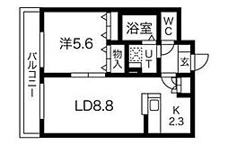 PISO ARCE Shinagawa 3階1LDKの間取り