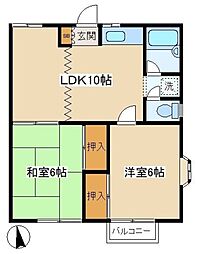 いちょうはいむ 2LDKの間取図画像