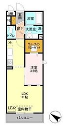シエルクレール 1LDKの間取図画像