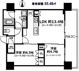 ザ・ヨコハマフロントタワー 2LDKの間取図画像