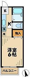 コマハイツ 1Kの間取図画像