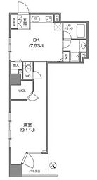 ルクレ新川レジデンス 11階1DKの間取り