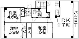 カーサレッジア2 3LDKの間取図画像