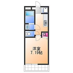エメロード吉見 1Kの間取図画像