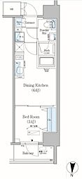 Urbanex錦糸町 1DKの間取図画像