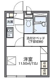 レオパレスさくら 2階1Kの間取り