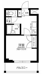 ロングウッドヒル中井 2階1Kの間取り